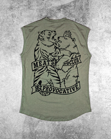 CUTOFF MUSCLE TEE – CLUB / OLIVE GREEN