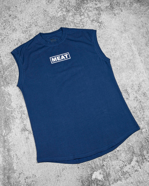 CUTOFF MUSCLE TEE - ORIGIN / NAVY BLUE